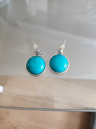 Pendientes turquesa plata.