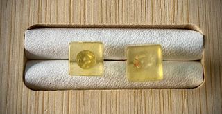 Pendientes de Fluorita Amarilla en Plata