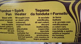 Fonduta vintage: Tegame e fornellino