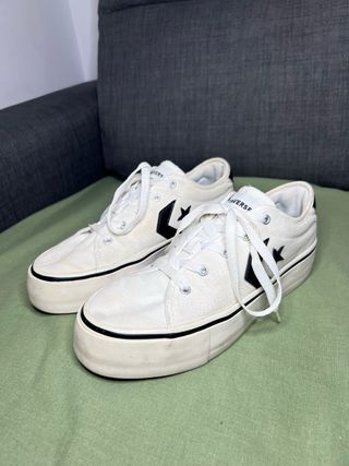 Converse plataforma blancas
