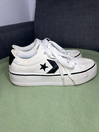 Converse plataforma blancas