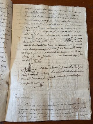 Manuscrito Zaragoza 1800 Mayorazgo Marqués