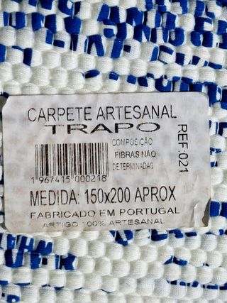 Alfombra algodón azul y blanco