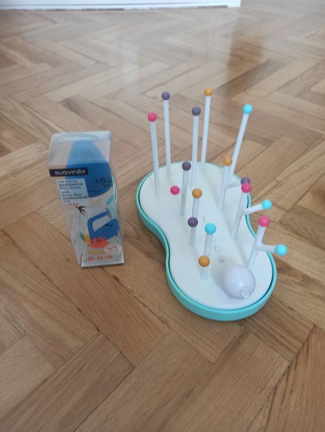Escurre biberones Suavinex + biberón nuevo