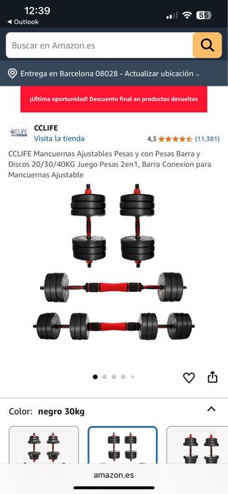 Mancuernas 2x2kg - Fitness 30kg