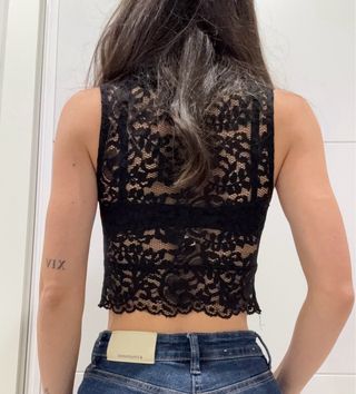 Top negro encaje
