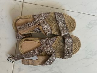Sandalias Plataforma Brillantes Rosa