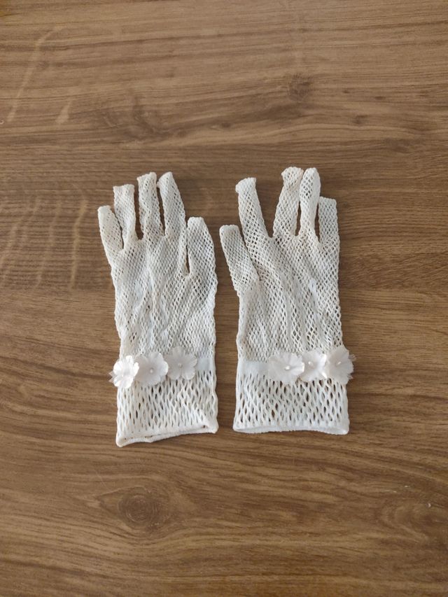 Guantes comunión beige