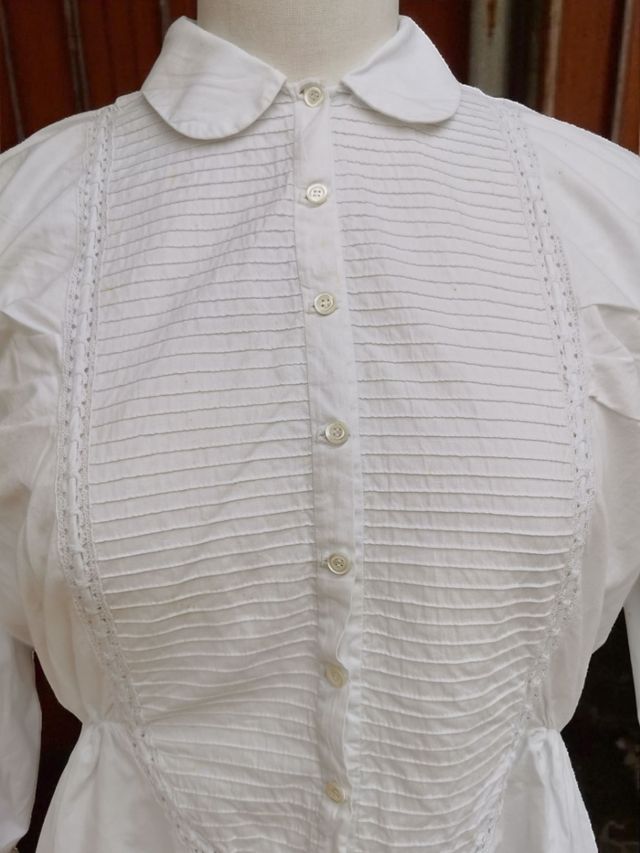 Vestido victoriano blanco algodón