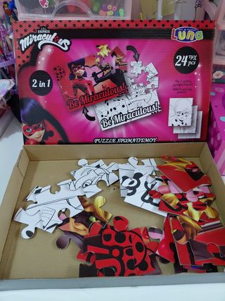 Puzzle Miraculous Ladybug 24 piezas coloreable
