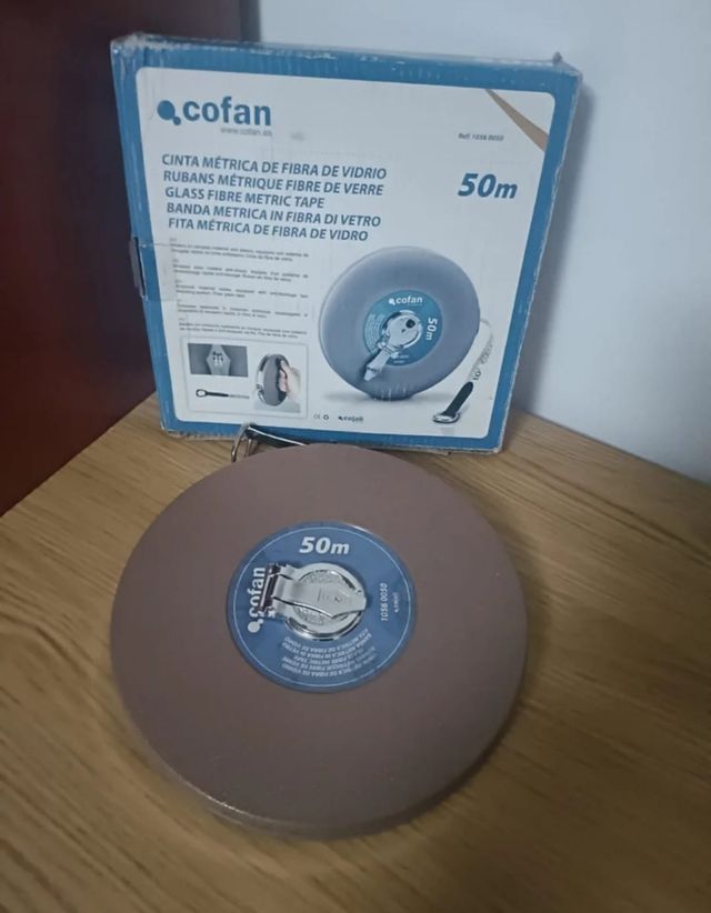 Cinta métrica Cofan 50m fibra vidrio. NUEVA. 9,20 