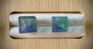 Pendientes de Fluorita Bicolor en Plata
