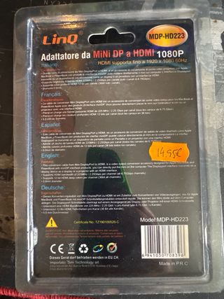 Adaptador Mini DP a HDMI 1080p LinQ DisplayPort 