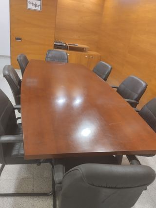 Mesa juntas + 8 sillas oficina