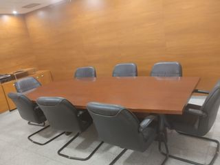 Mesa juntas + 8 sillas oficina
