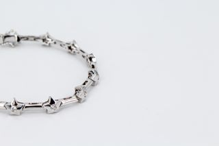 Pulsera De Oro Blanco De 18K Con Diamantes.. Ref: 025-05-00799