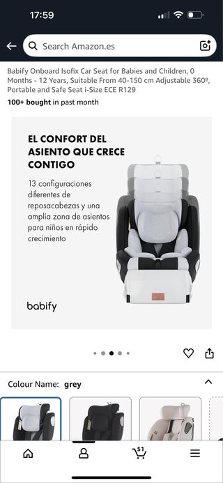 Silla coche ISOFIX gris