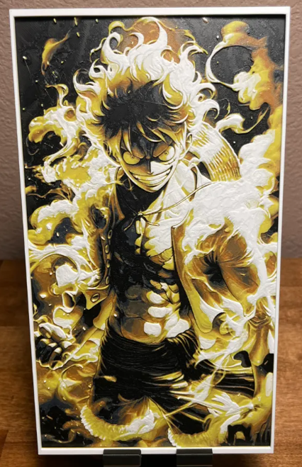 Lámina One Piece 3D Luffy en color