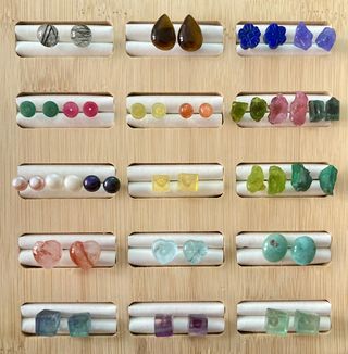 Pendientes de Malaquita en Bruto en Plata