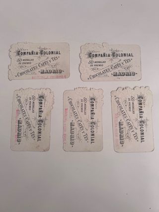 5 Cromos Compañía Colonial Madrid