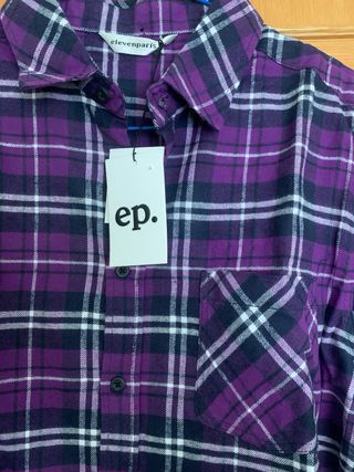 Camisa cuadros Eleven Paris morada