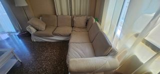 Sofá chaise longue Ikea beige
