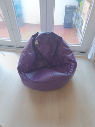 Puff morado Happers - Piel sintética
