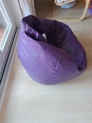 Puff morado Happers - Piel sintética