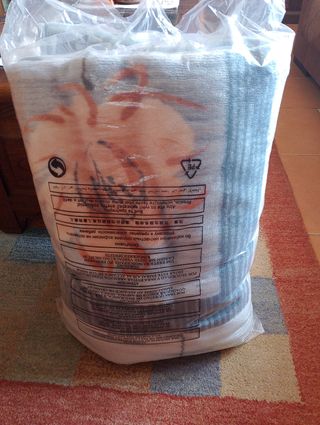 Manta paduana azul y gris - suave