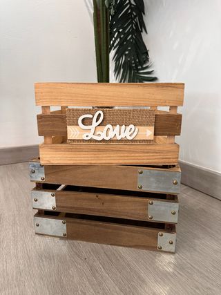 Cajas Decorativas Madera LOVE (x2)