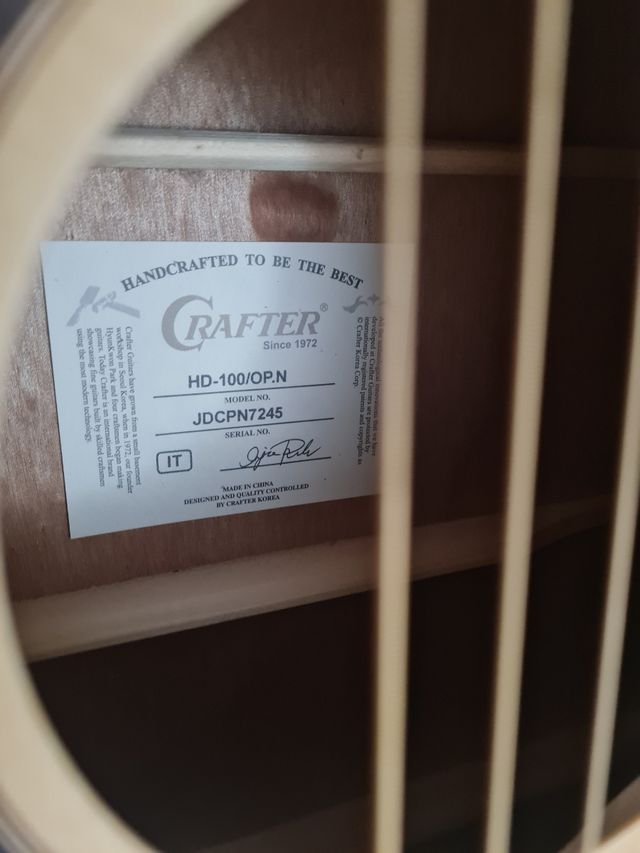 Chitarra acustica Crafter
Guitar Crafter HD100 OP