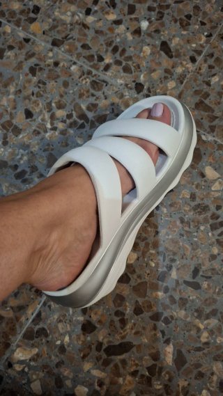 Crocs Megacrush blanco/plateado