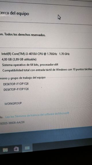 Portátil Asus notebook táctil 