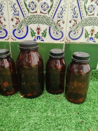 5 Botes busquets ámbar farmacia vintage