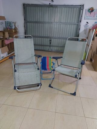 3 Sillas Plegables Playa - Beige