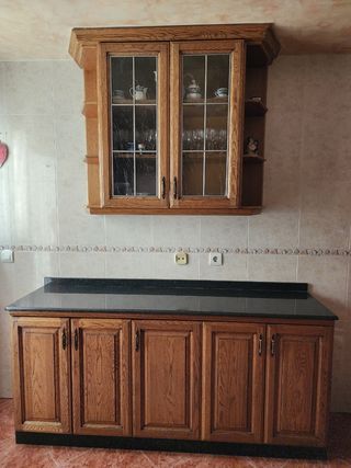 Muebles cocina roble y granito - 2 piezas