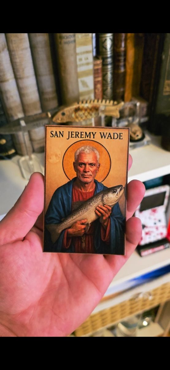 Estampita San Jeremy Wade - Pesca