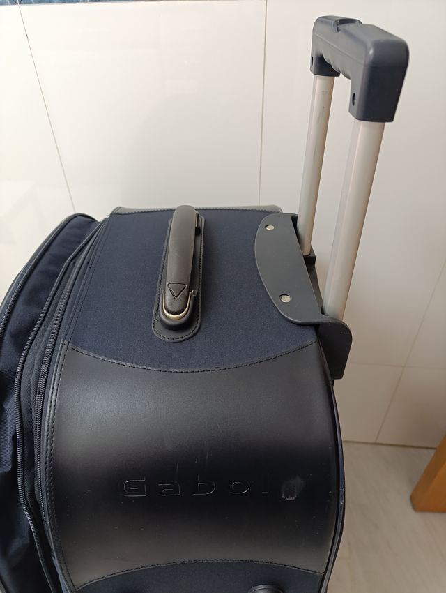 Maleta Gabol azul y beige