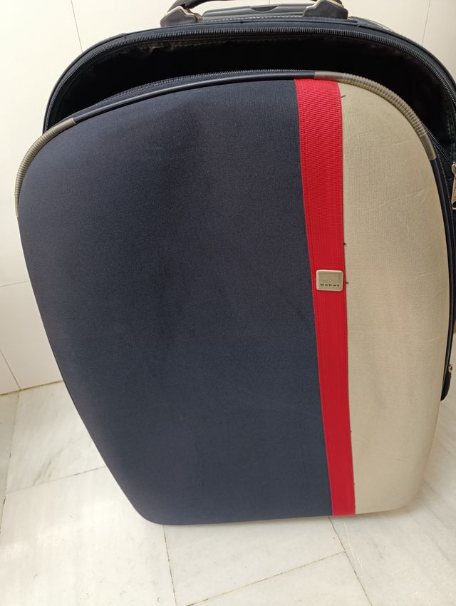 Maleta Gabol azul y beige