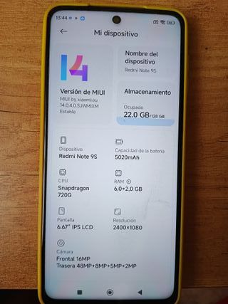 Xiaomi Redmi Note 9S Verde. N142