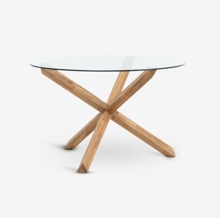 Mesa de cristal y madera SIN ESTRENAR