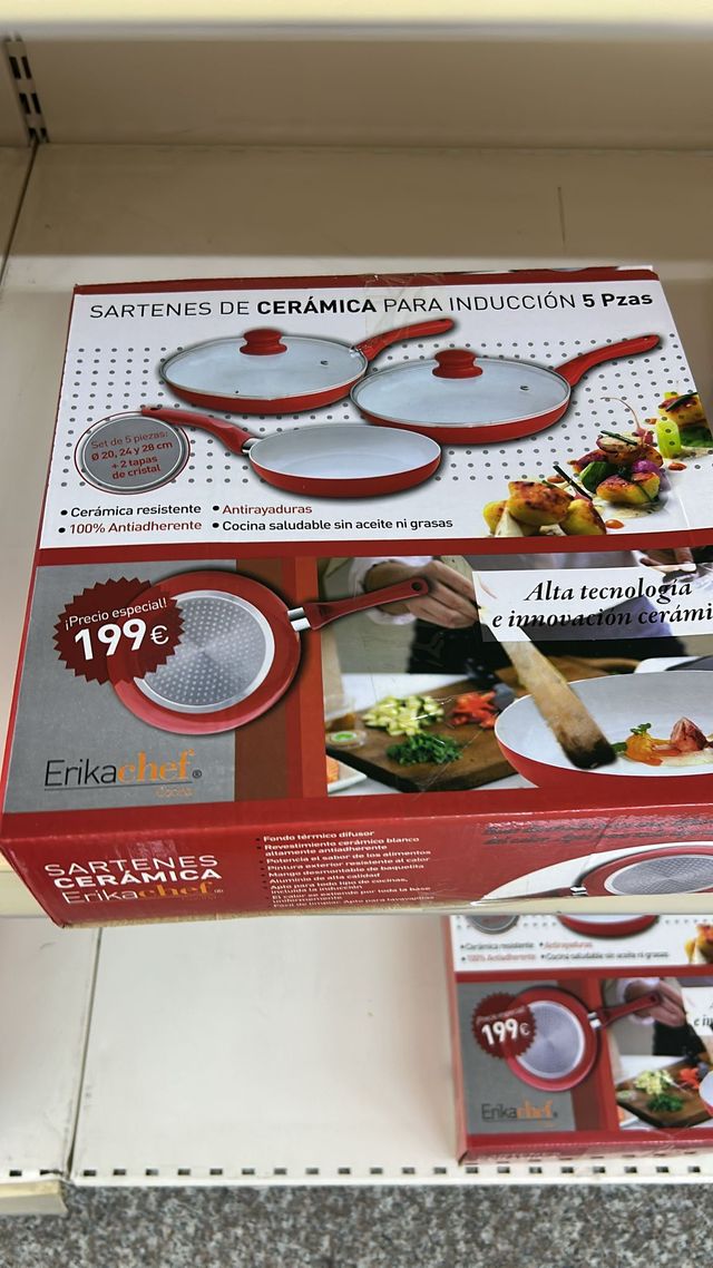 Juego de sartenes de 5piezas rojo