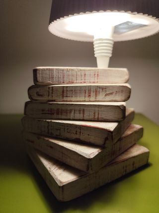 Lampada Tavolo Legno Shabby Chic