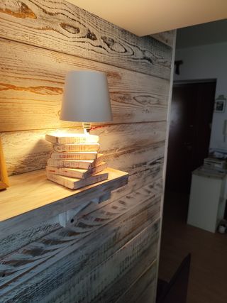 Lampada Tavolo Legno Shabby Chic