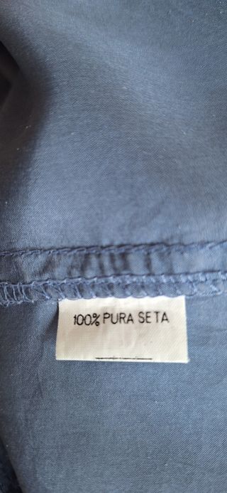 Camicia CECIL vintage seta azzurro L