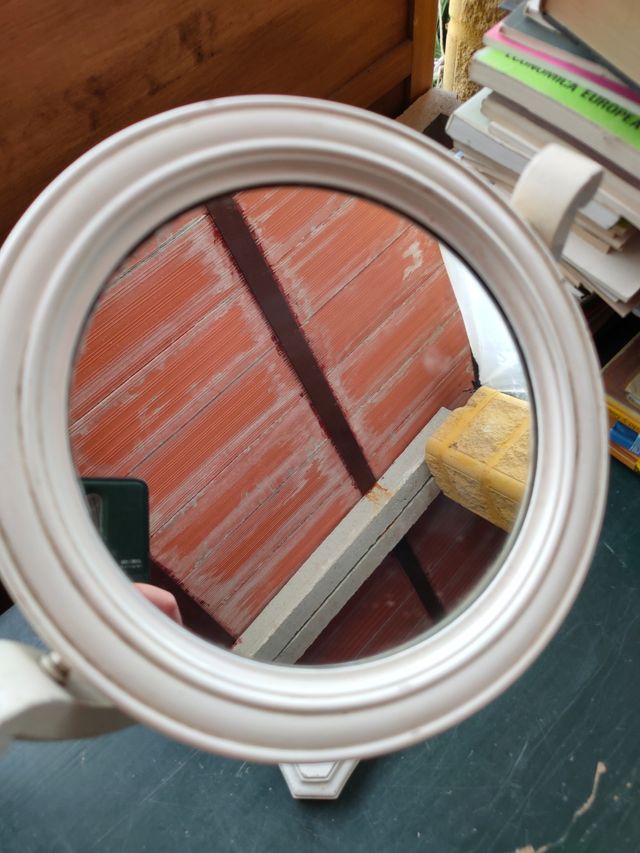 Espejo tocador antiguo blanco madera