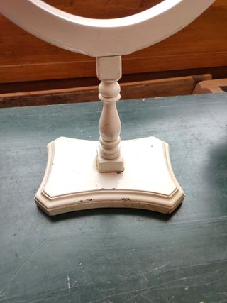 Espejo tocador antiguo blanco madera