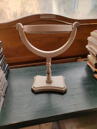 Espejo tocador antiguo blanco madera