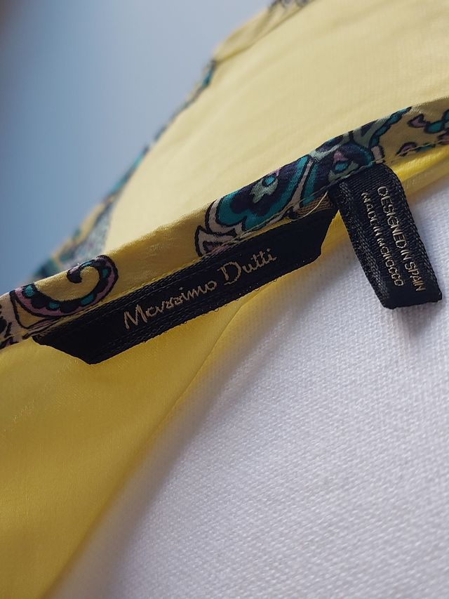 Blusa Massimo Dutti seda amarela - M