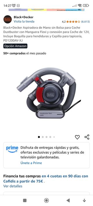 Aspirador coche Black and Decker